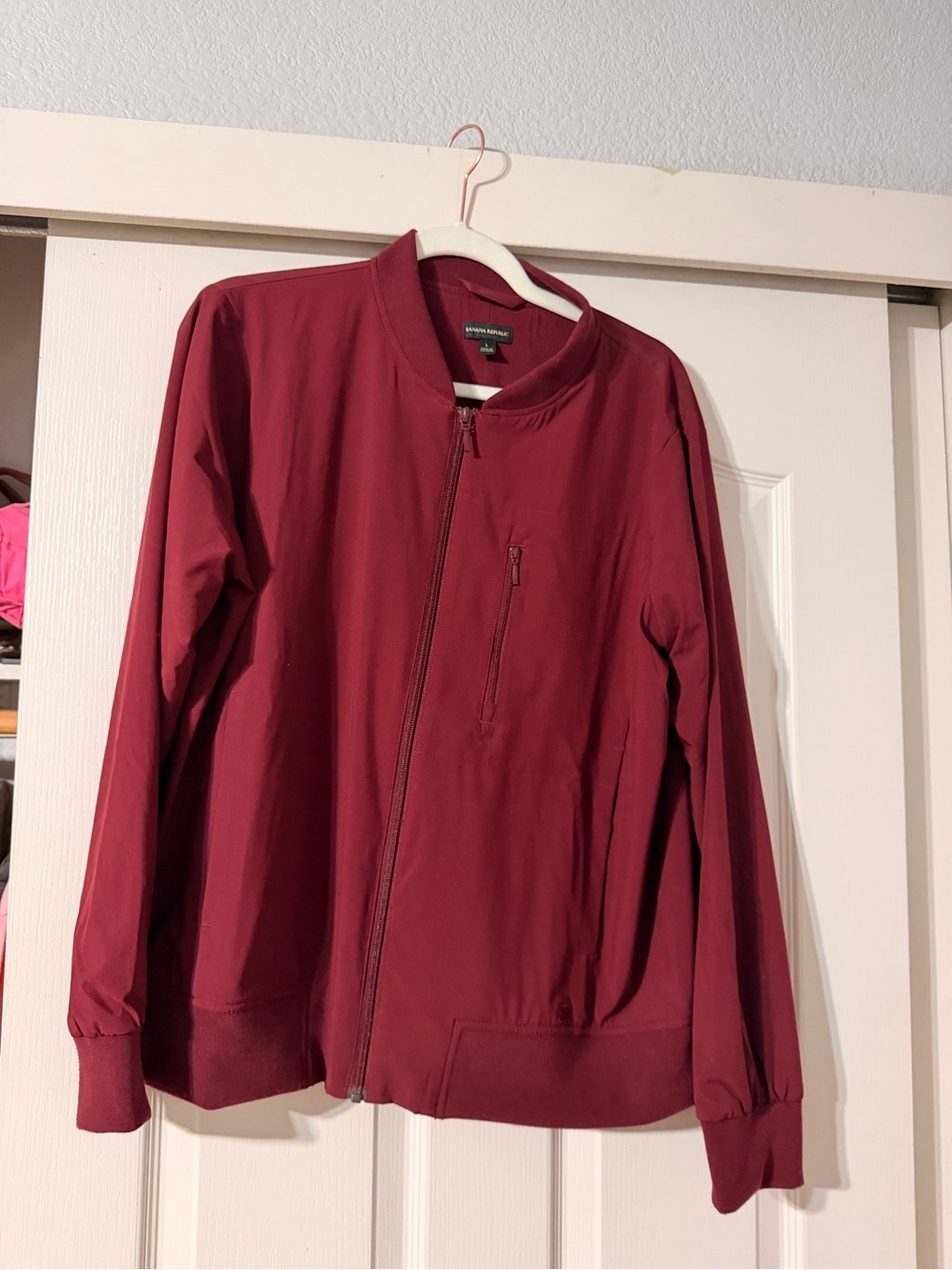 Size L Banana Republic Burgundy Bomber Jacket